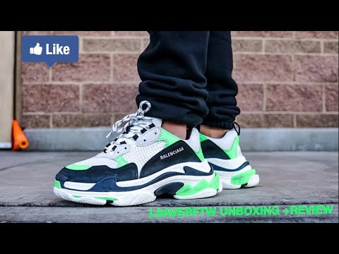 balenciaga triple s green white