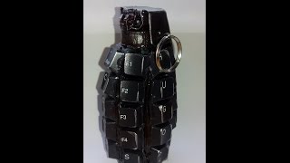 diy prop shop hand grenade keyboard/granada de teclas