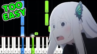Memento - Re:Zero Season2 ED - EASY Piano Tutorial [animelovemen]