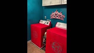 Painted Pink Washer and Dryer - DIY