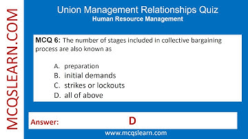 Union Management Relations Quiz Question Answer PDF | Union Management Quiz | Class 9-12 Ch 14 Notes