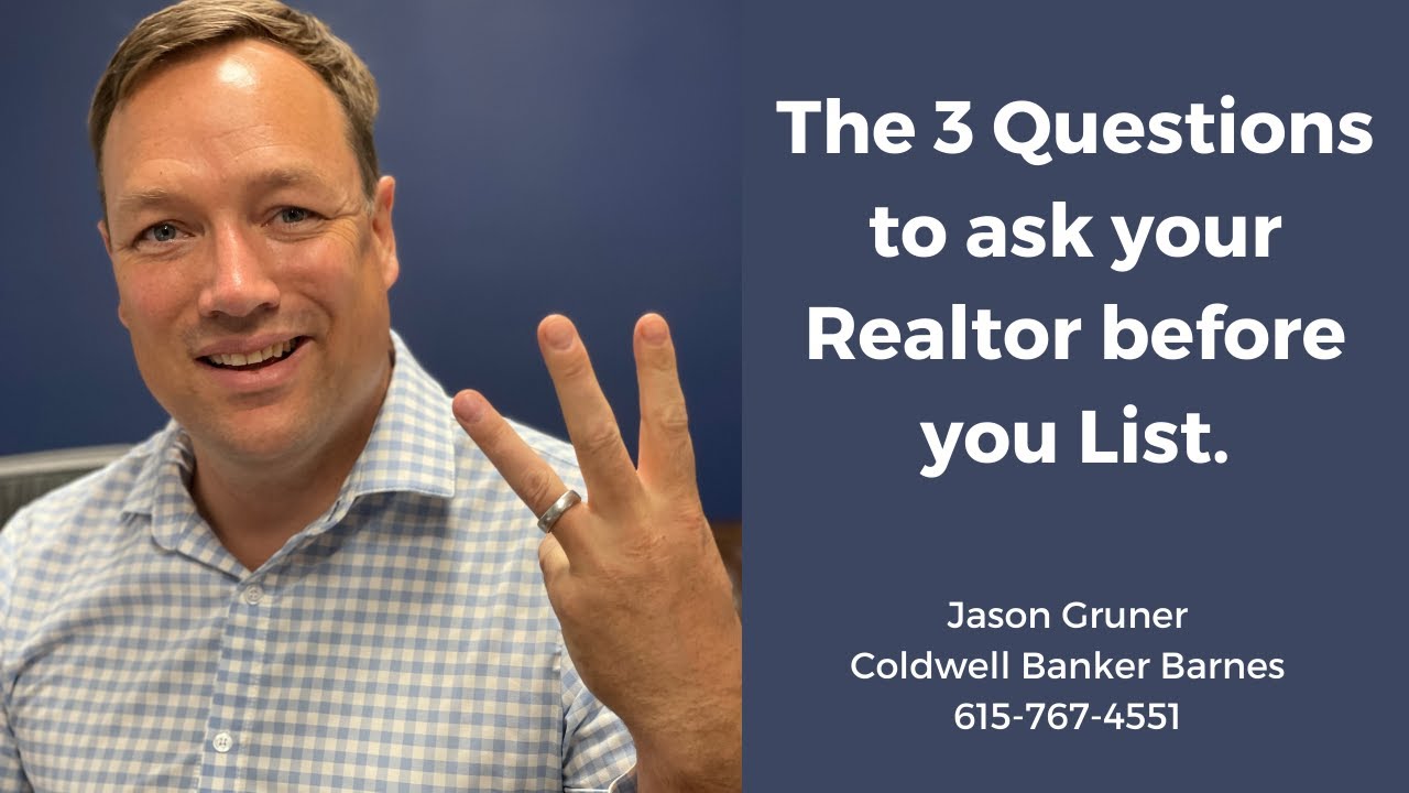 3 Questions To Ask Your Real Estate Agent Before You List - YouTube