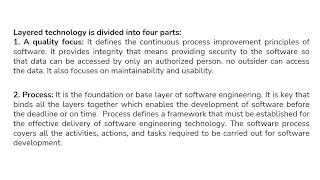 A layered technology in Software Engineering || Easy Explaination layered technology