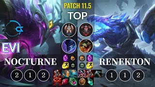 DFM Evi Nocturne vs Renekton Top - KR Patch 11.5