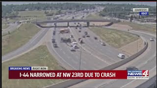 Crash slows traffic eastbound on I-44 in northwest Oklahoma City