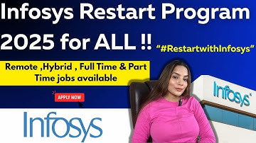 Infosys offers Work from Home Opportunities | Infosys Restart Program 2025 | #RestarttwithInfosys