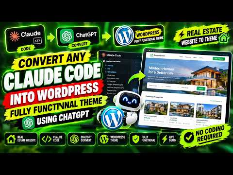 Convert Claude Code to a Fully Functional WordPress Theme FREE (No-Code)