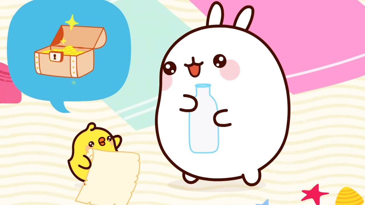 Molang y Piu Piu encontraron una botella en el mar | Dibujos animados divertidos para niños