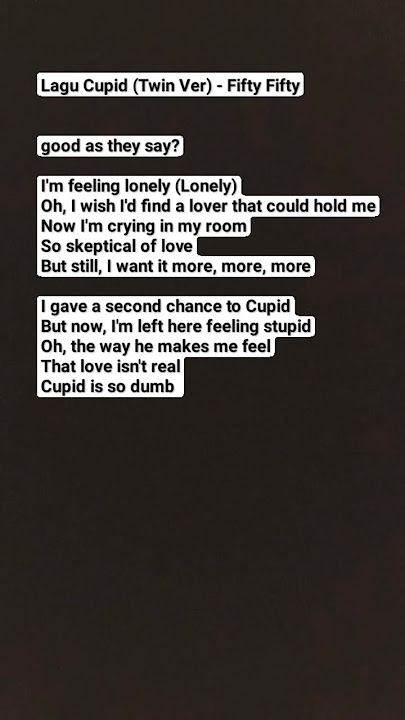 Lagu Lirik Cupid (Twin Ver) - Fifty Fifty
