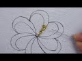 Beads hand embroidery super easy glass beads needle work flower design DIY Tutorial