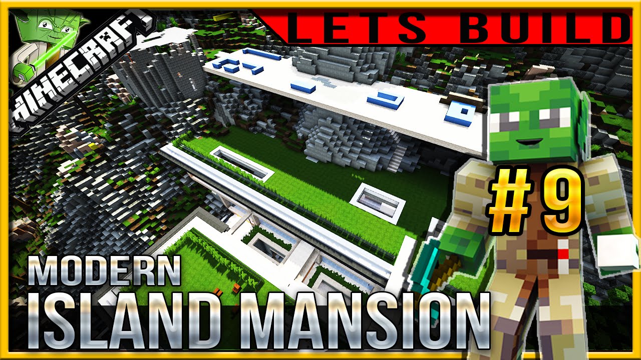 Minecraft 1.9 Modern Island Mansion Let's build (every 2 days) E09 (gym ...