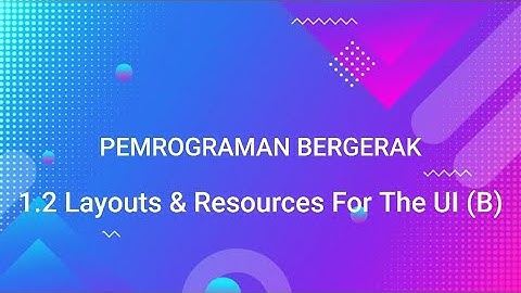 1.2 Layouts and resources for the UI   B