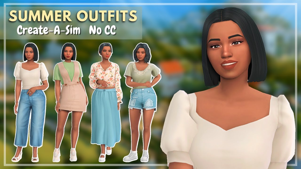 Summer Outfits ☀️ The Sims 4 Cas No Cc Youtube