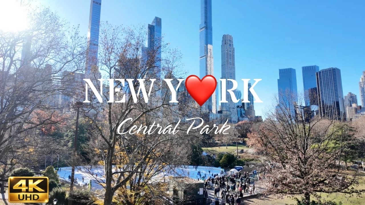 New York, Manhattan 🇺🇸 Promenade à Central Park en Automne 🍂 | Walk 4K du Sud de Central Park (1h)