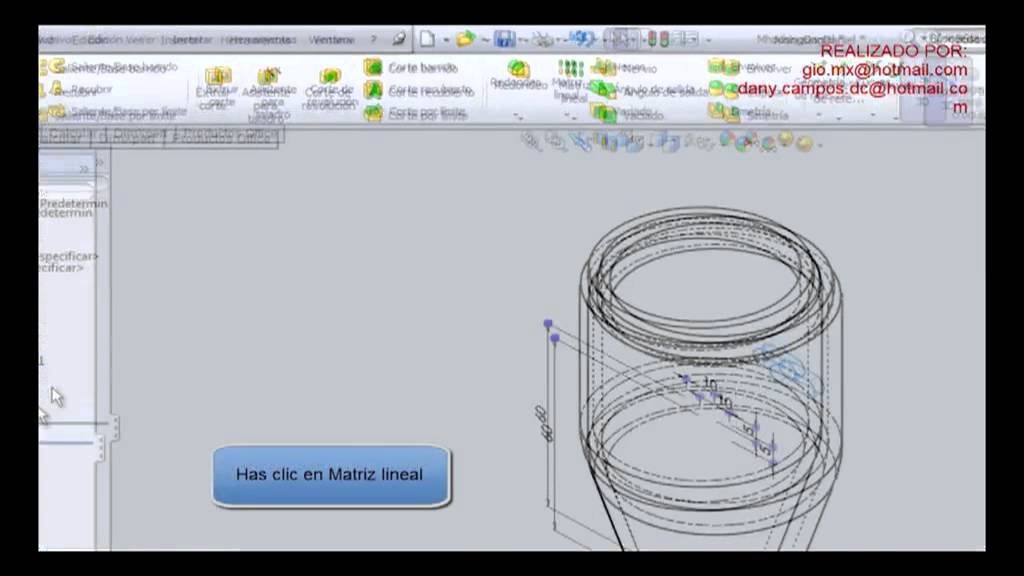 Tutorial de Solidworks (básico) 4.Matriz - YouTube