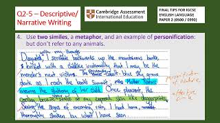 Final tips for CIE IGCSE English Language Paper 2 0500/0990