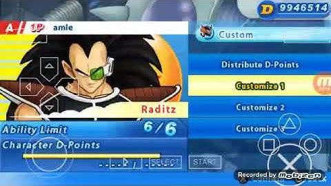 Dragon Ball Z Tenkaichi Tag Team Customize All Characters