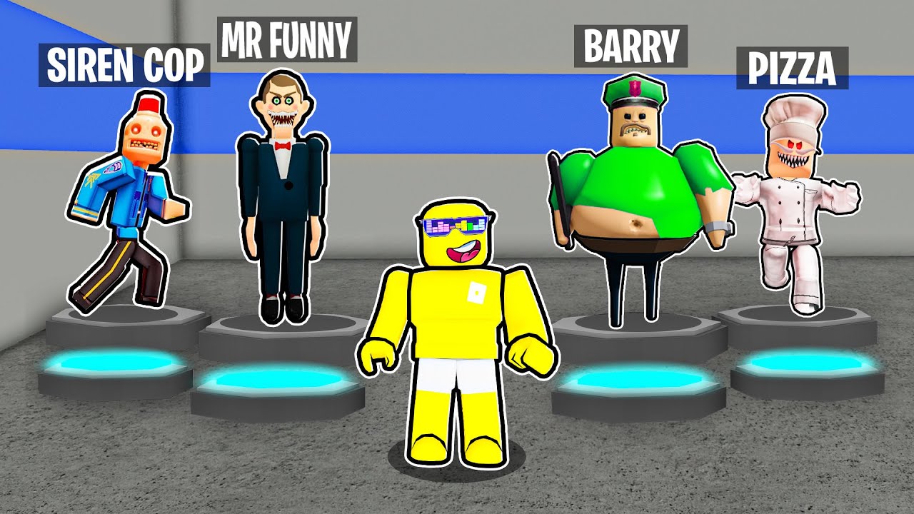 Playing as EVERYONE in Barry's Prison Run Obby ROBLOX