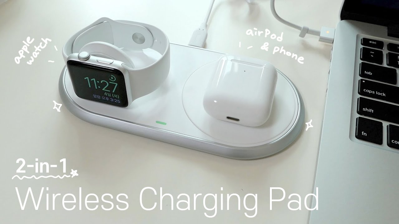 (ENG CC) 애플워치 충전기 / 2in1 무선충전기 / wireless charging pad / 심플한 애플워치 충전기 / 듀얼 무선충전기 / Apple Watch