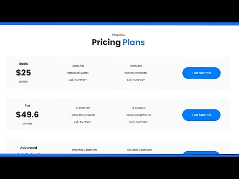 Responsive Pricing Card Table Design|FREE Code| Using Bootstrap4 , HTML& CSS | Coding Zakir