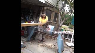 DRBB_Bianca ripping wood on SHOP SMITH