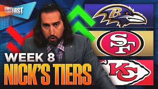 Chiefs have ‘obvious concerns’, Ravens ‘on the brink’, Who is atop Nick’s Week 8 Tiers? | FTF