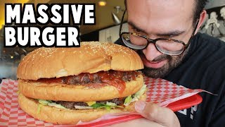 5 Pound Giant Cheeseburger Challenge at Bob's Big Boy ft. Raina is Crazy | Freak Eating
