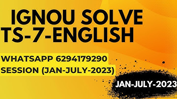 ts-7 solved assignment 2022-23 / ts-7solved assignment 2023 in english/ ignou ts-7