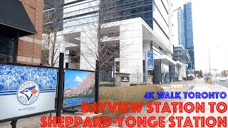 TTC Subway Bayview Station - Sheppard-Yonge Station: 4K Slow Walk Toronto & North York, Canada
