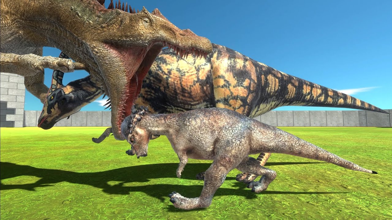 Long Battle ｜ Spinosaurus VS Pachycephalosaurus and Parasaurolophus ...