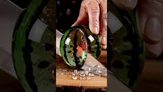 Glass watermelon slicing 🍉🔪✨ Watch till end!#glassfruit #satisfying #asmr #ytshorts #viral #shorts