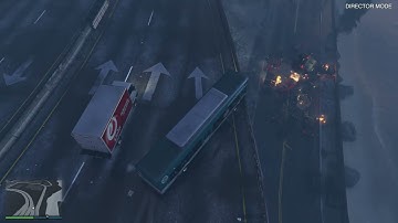 2 Minutes Of GTA V NPCs Overpass Destruction Loop