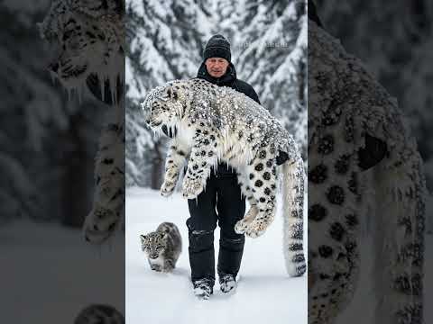 alaska wilderness miracle: baby leopard finds a kind man to save his frozen mother! #leopard #usa
