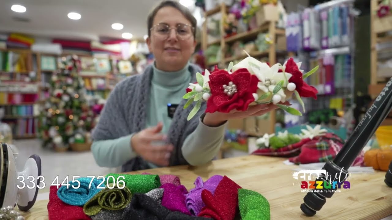 Centrotavola con Fiori di Feltro e Maglina per le Feste, in perfetto Stile Scintillante!