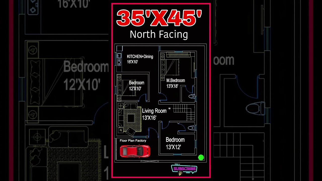 "35x45 North Facing Floor Plan | Perfect Small Plot Design & Vastu Compliant"