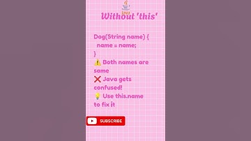 this keyword in Java #javatutorial #shorts