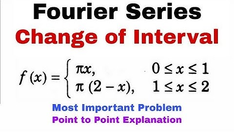 12. Fourier Series | Change of Interval | Problem#2 | Complete Concept | Most Important Problem