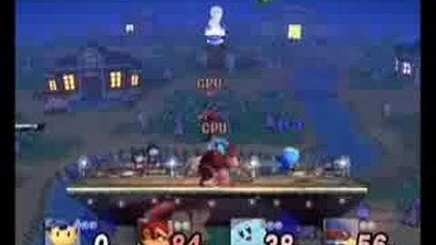 Ness and Kirby VS Donkey Kong and Falco (lv 9)