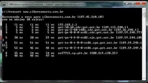 Como utilizar o comando tracert