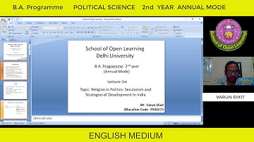 B A PROGRAMME   Annual Mode   2nd YEAR   POLITICAL SCIENCE ENGLISH MEDIUM   VARUN DIXIT