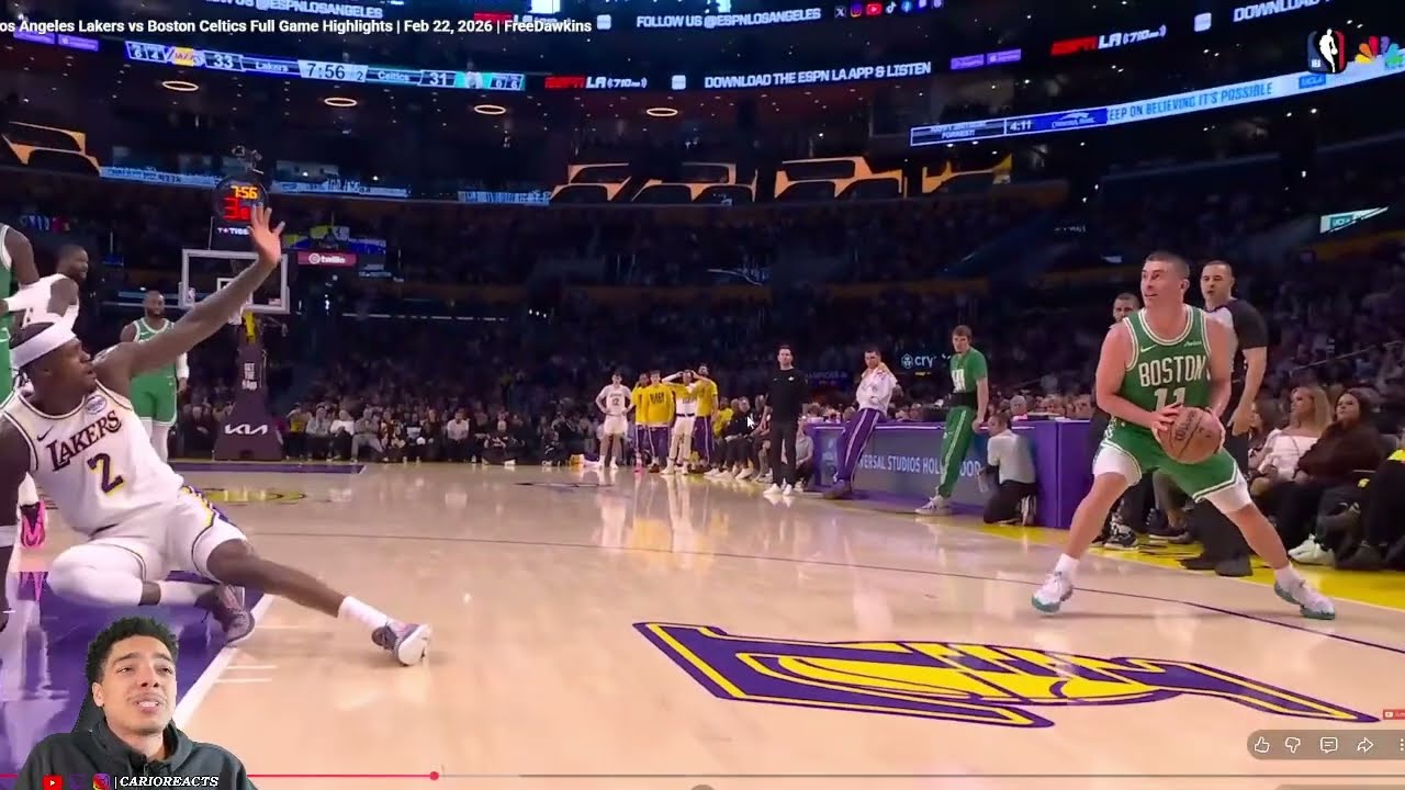 CarioReacts To Celtics vs Lakers | FULL GAME HIGHLIGHTS | February 22, 2026!!!