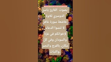 بصوت  القارئ ياسر الدوسري تلاوة خاشعة سورة غافر ‫ #قران_كريم #المصحف #لايك #اكسبلور