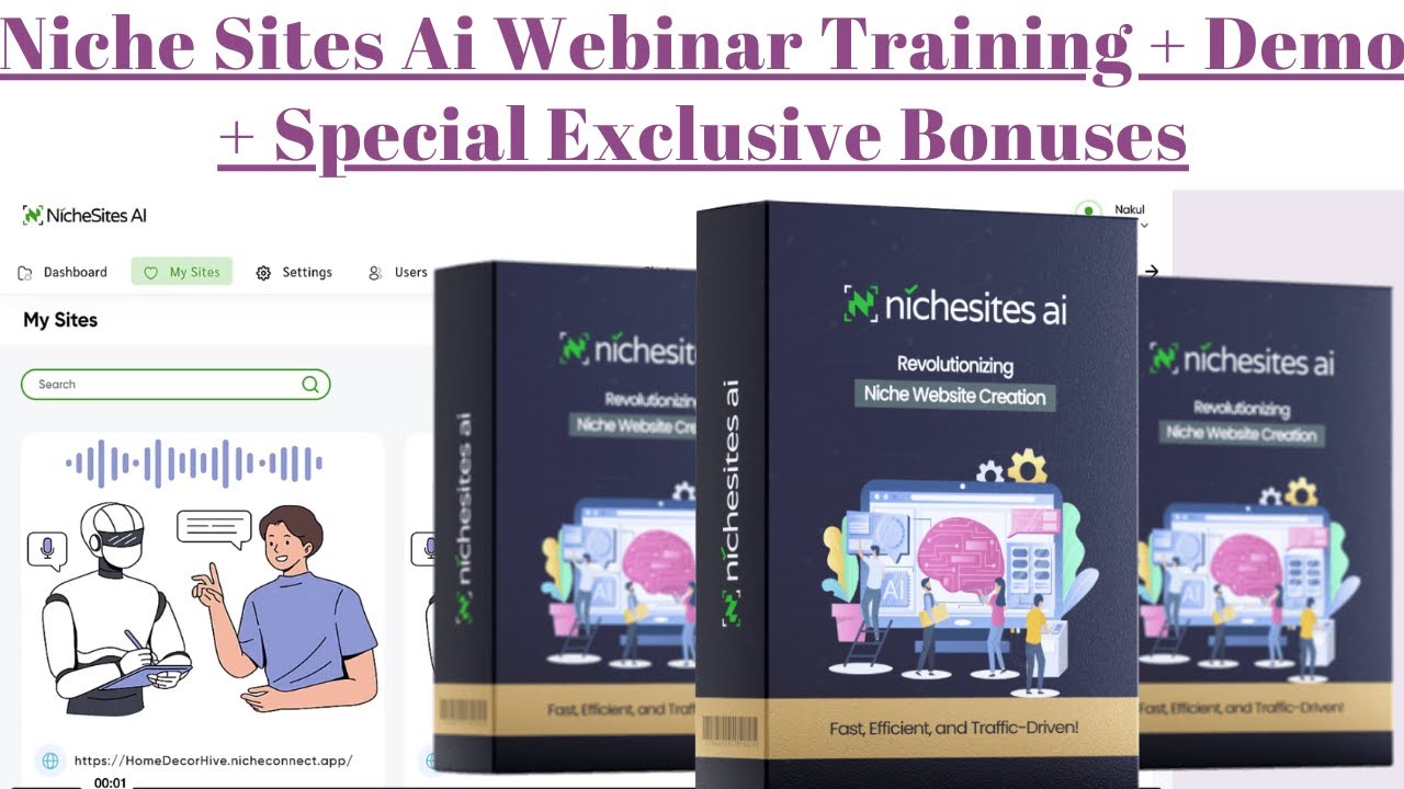 Niche Sites AI Webinar Training + Review + Demo + Upgrades + Special Exclusive Bonuses