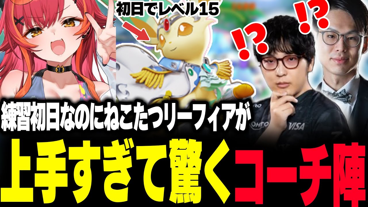 練習初日なのにねこたつリーフィアが上手すぎて驚くHaruta,水上コーチ【Pokemon Unite the k4sen/Day1】【REJECT/Haruta】