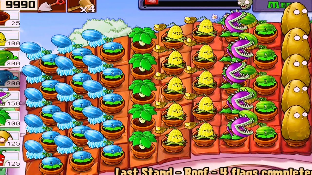 Plants vs Zombies | LAST STAND ROOF I 5 Flags Successfully Defended ...