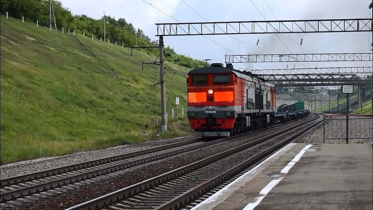 Тепловоз 2ТЭ10М-2360. Тяжко на подъём с песочком. Звук 5Д49.