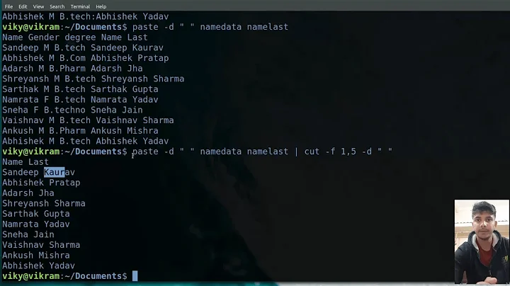 working with data files | cut command | paste command | join command | colrm command in linux