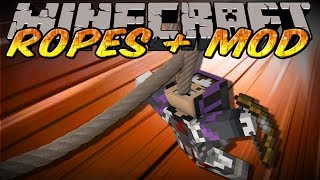 Minecraft Mod - ROPES + MOD - GRAPPLING HOOKS, ARROW ROPES & HOOKSHOTS!