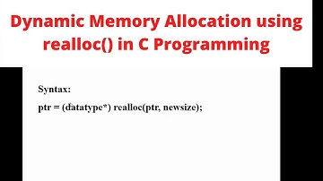 Dynamic Memory Allocation using realloc( ) function in C Programming