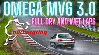Vauxhall/Opel Omega MV6 3.0 V6 (auto!) Nurburgring dry lap followed by very wet lap! sketchy!